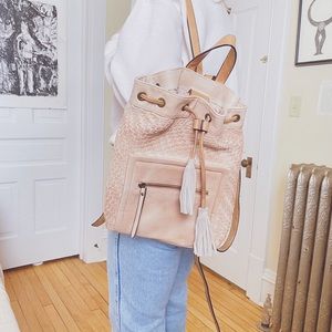 Free People Veronica woven faux leather backpack